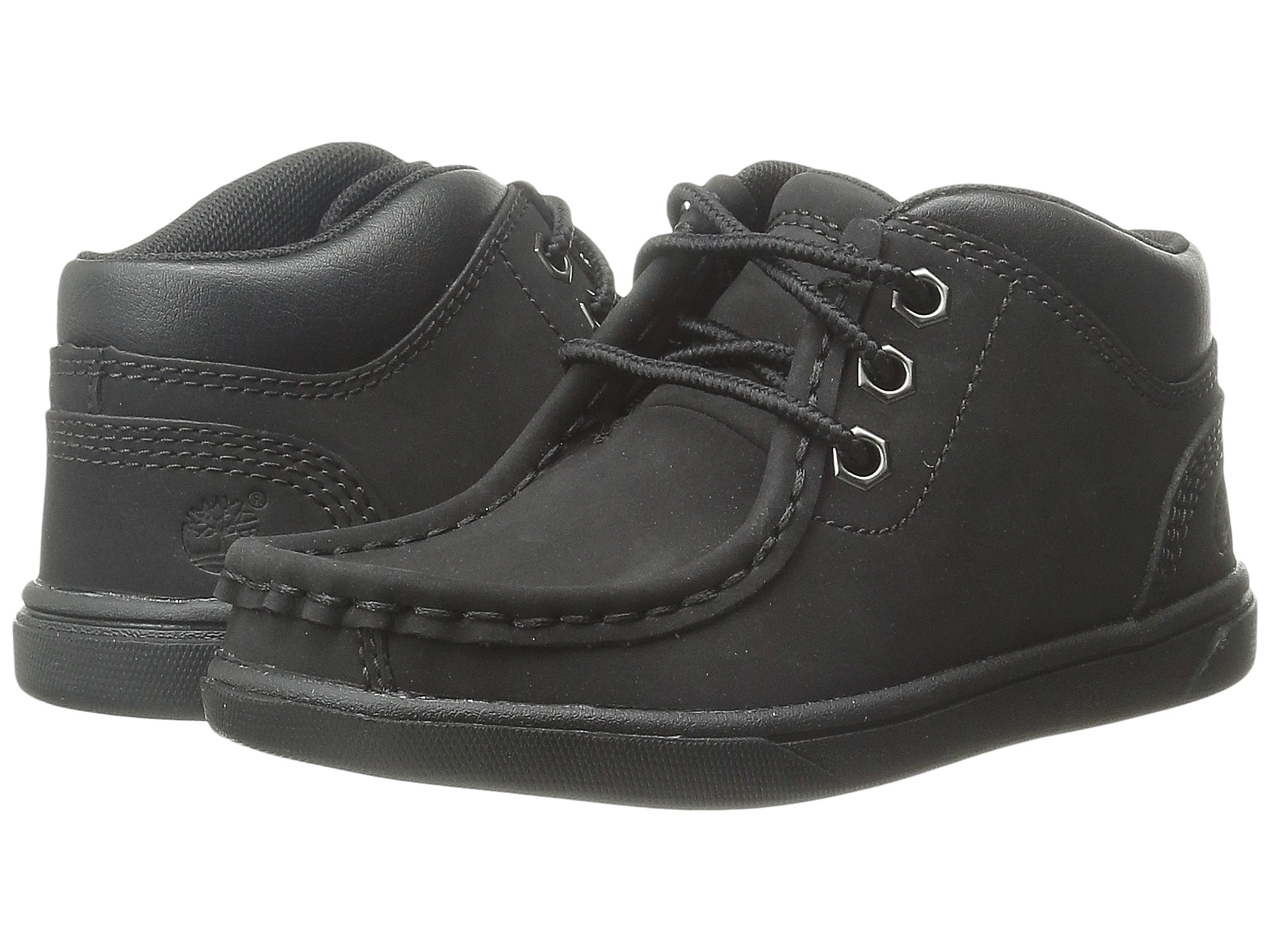 Timberland Kids Groveton Leather Moc Toe (Toddler/Little Kid) Black