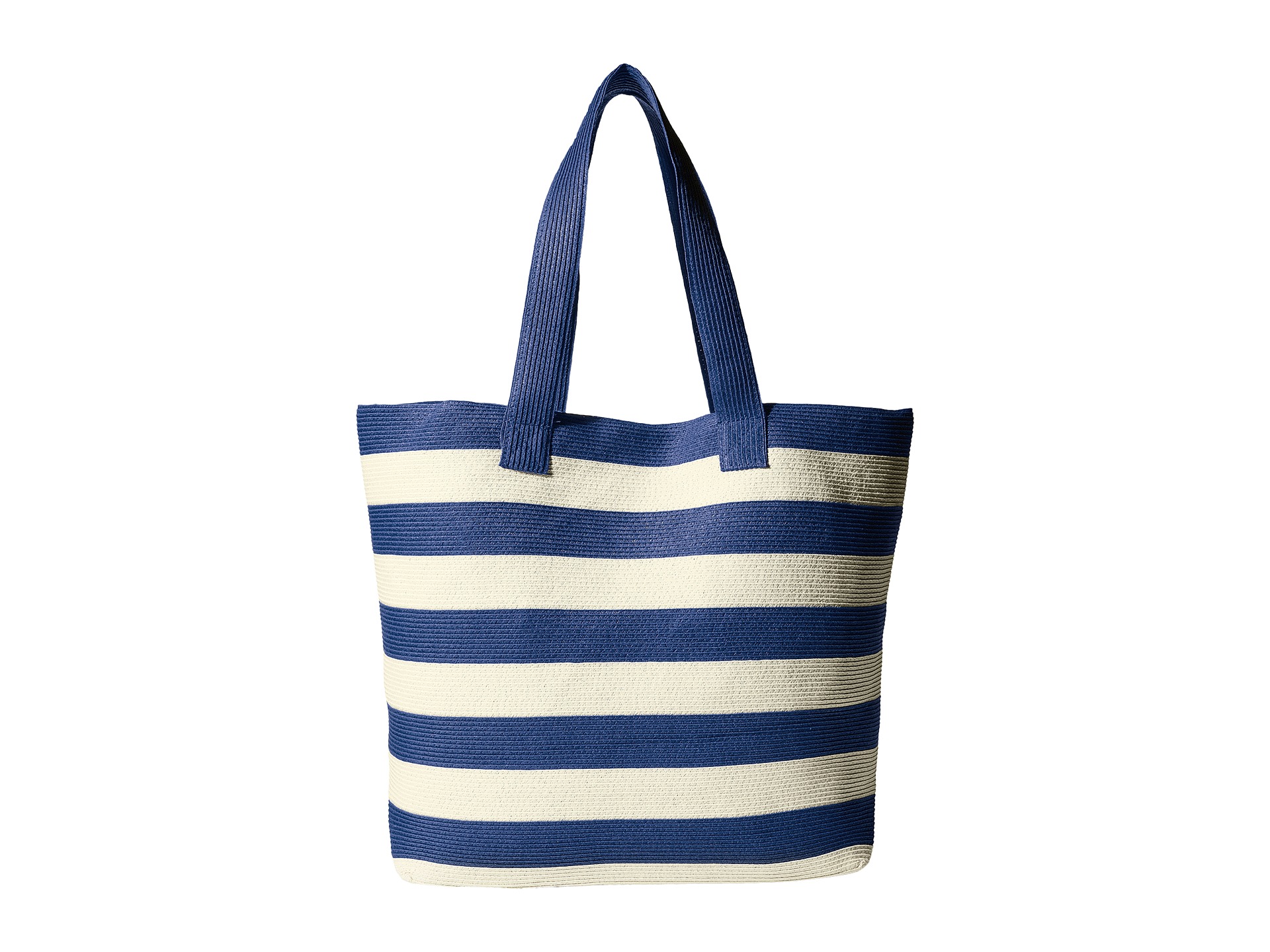 San Diego Hat Company BSB1556 Wide Stripe Tote Bag with Interior Zippered Pocket and Metal Snap Closure