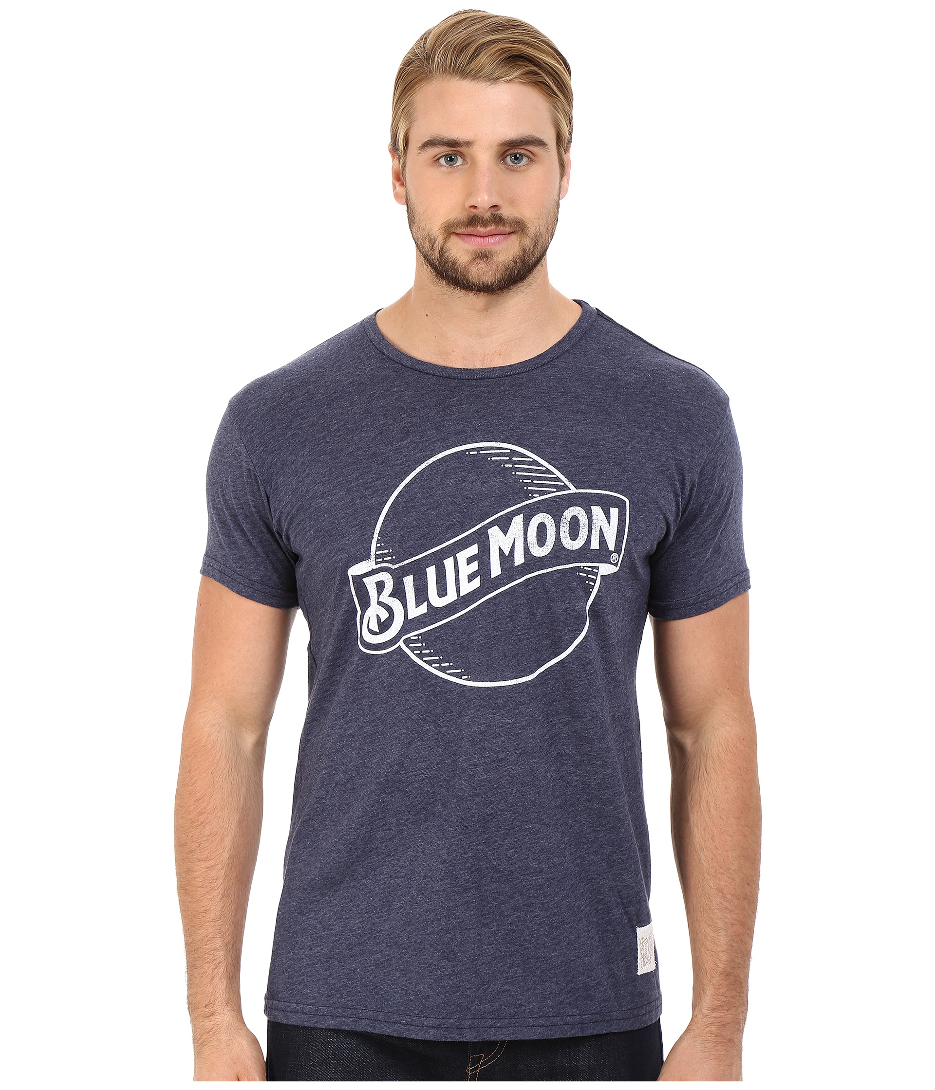 The Original Retro Brand Blue Moon Short Sleeve Tri Blend Tee Streaky Navy