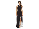 Sleeveless High Neck Color Blocked Gown w/ High-Low Skirt