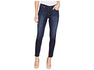 Indigo Undone Hem Five-Pocket Ankle Jeans in Dark Authentic