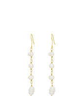Kenneth Jay Lane - Gold Fresh Water Pearl Bead Drop Fishhook Earrings