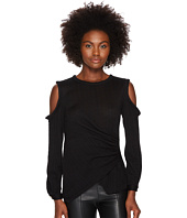 YIGAL AZROUËL - Star Knit Jacquard Cold Shoulder Top