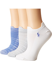 LAUREN Ralph Lauren - Marl Microfiber Double Tab Low Cut 3-Pack