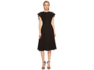 Crepe Cap Sleeve High Neck Dress