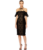 Marchesa Notte - Stretch Velvet Off Shoulder Gown