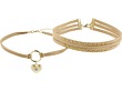 GUESS Multi Row Fabric Choker with Heart Drop Necklace at Zappos.com