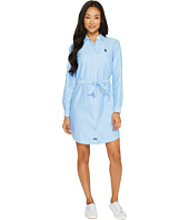 U.S. POLO ASSN. - Long Sleeve Oxford Shirtdress with Self Belt