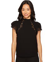 Rebecca Taylor - Short Sleeve Crepe Lace Top