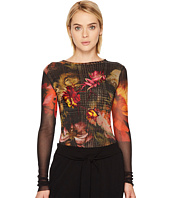 FUZZI - Long Sleeve Patchwork Embroidery Top Cover-Up