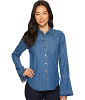 7 For All Mankind - Bell Sleeve Denim Shirt in Pico Blue