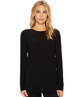 KAMALIKULTURE by Norma Kamali - Side Stripe Long Sleeve Crew Top