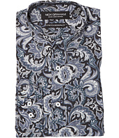 Nick Graham - Midnight Paisley Print Stretch Shirt