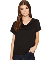 Three Dots - Refined Jersey Cowl Neck Top w/ Silk Trim