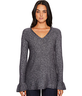 Michael Stars - Soft V-Neck Pullover with Ruffle Sleeve