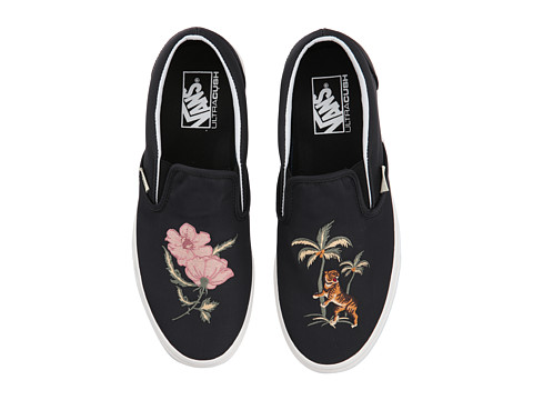 vans classic slip on rose dust embroidery