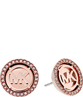Michael Kors - MK Monogram Logo Pave Stud Earrings