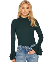 1.STATE - Long Sleeve Mock Neck Top with Double Ruffle Cuff